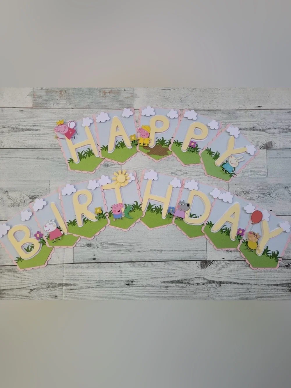 Peppa Pig Happy Birthday Banner - Kids Party Garland